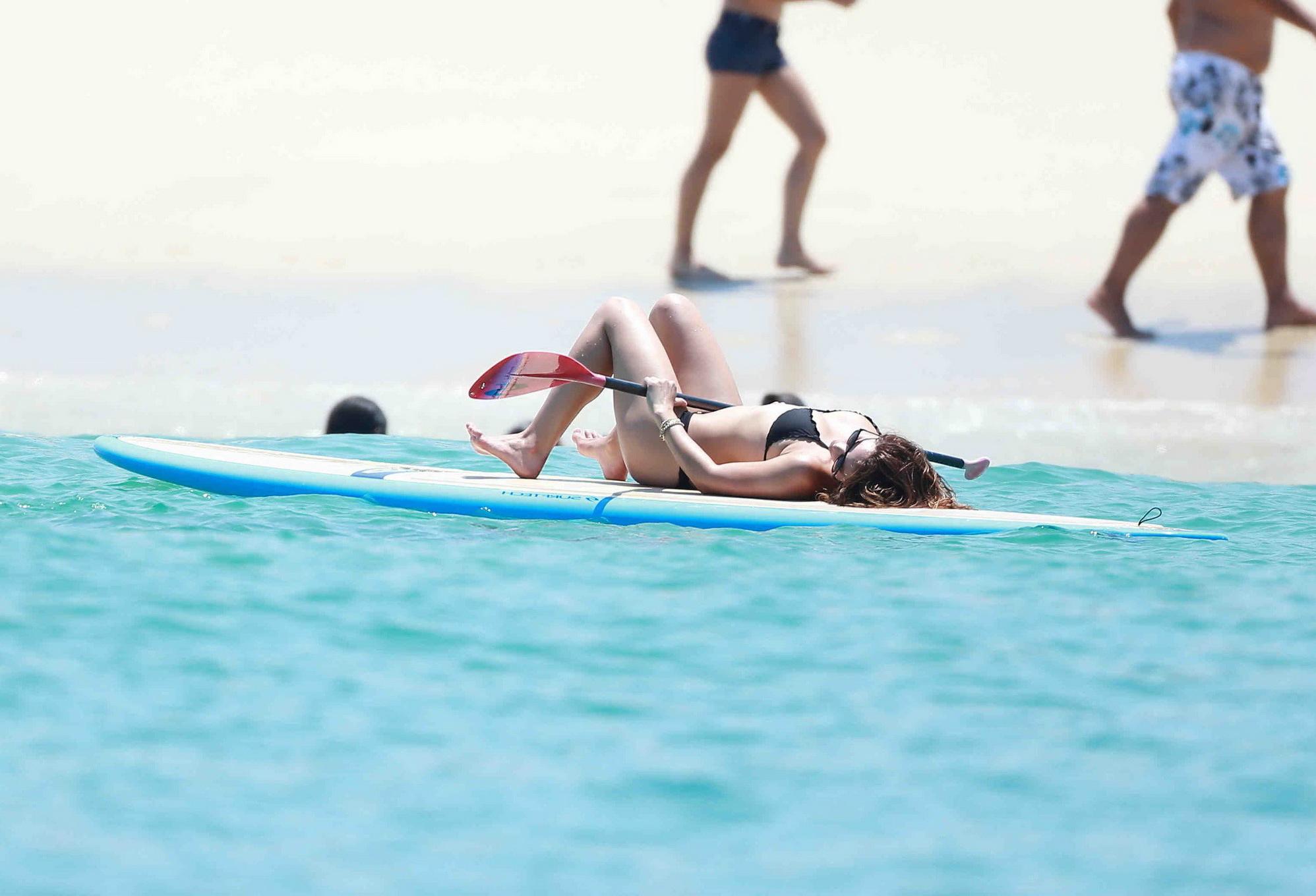 16P Katharine McPhee busty and booty in tiny black bikini