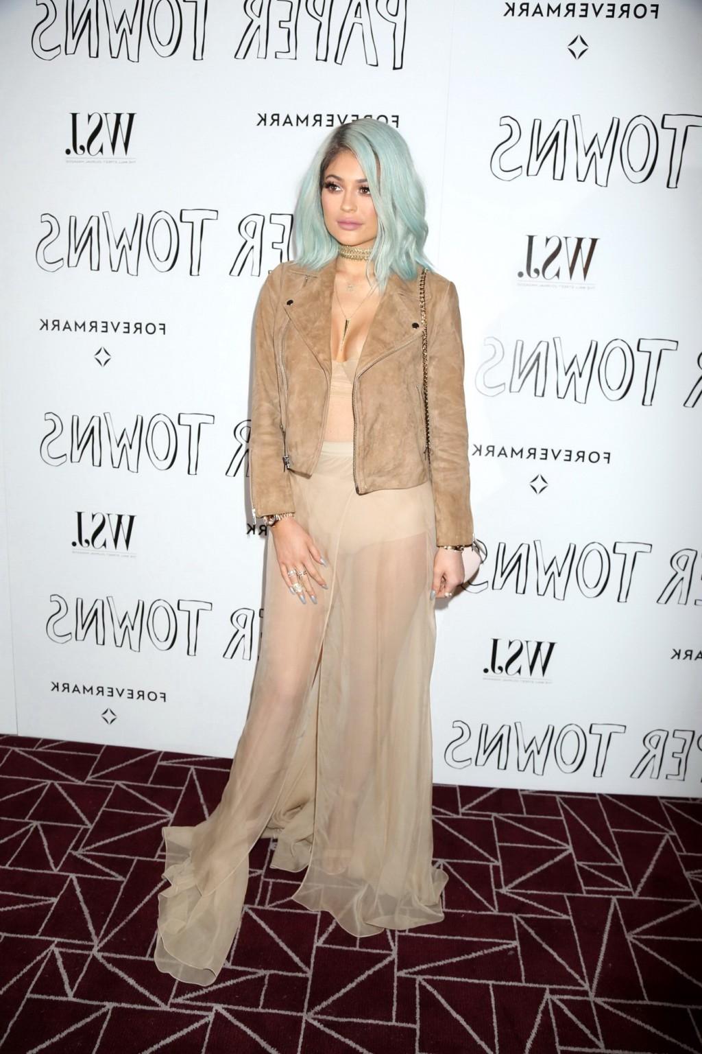 16P Kylie Jenner busty wearing crop top  see through skirt at Paper 