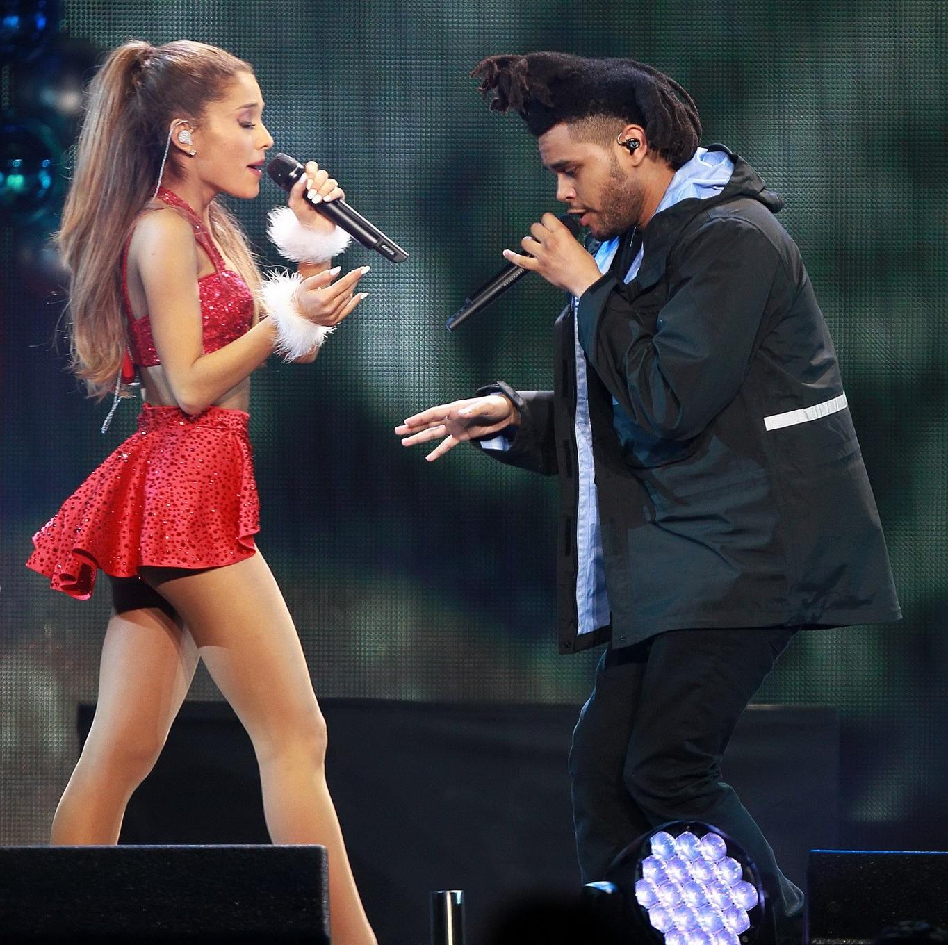16P Ariana Grande showing off her booty in tiny red outfit while performs at KIIS FM
