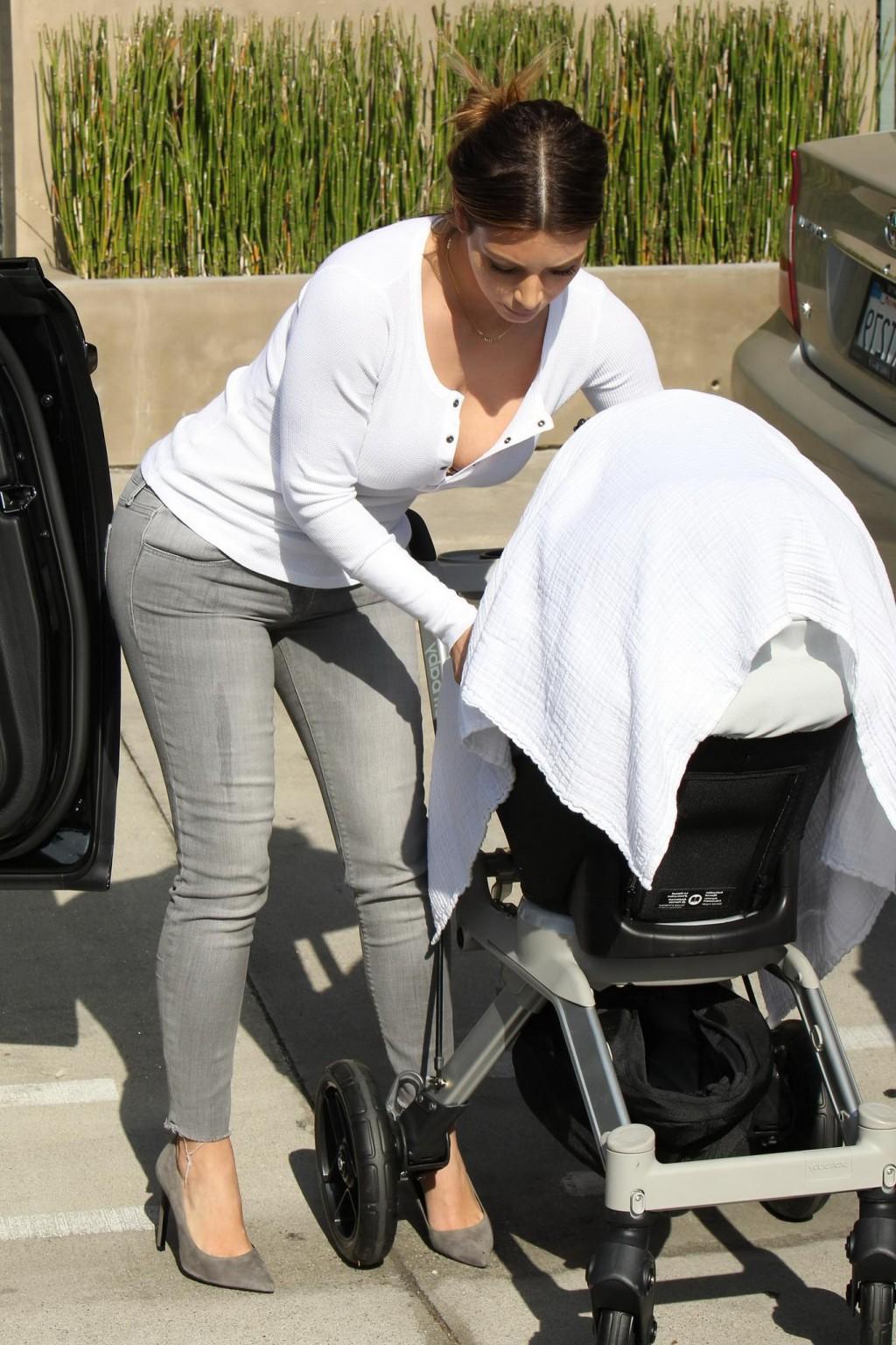16P Kim Kardashian downblouse and shows booty while out for shopping in West Hollywo