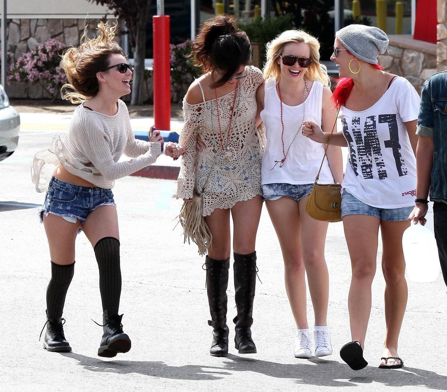 16P Selena Gomez leggy wearing fuckme boots  lace mini dress out in Bakersfield