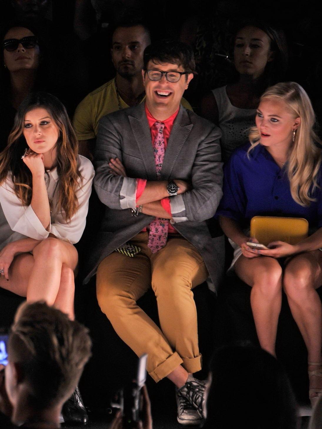10P AnnaSophia Robb leggy wearing a white shorts at Rebecca Minkoff Spring Fashion S