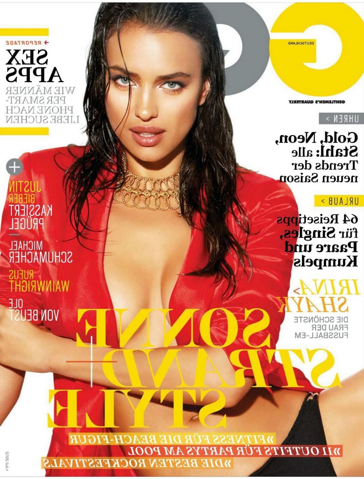 10P Irina Shayk showing side boob in July 2012 issue of German GQ Magazine