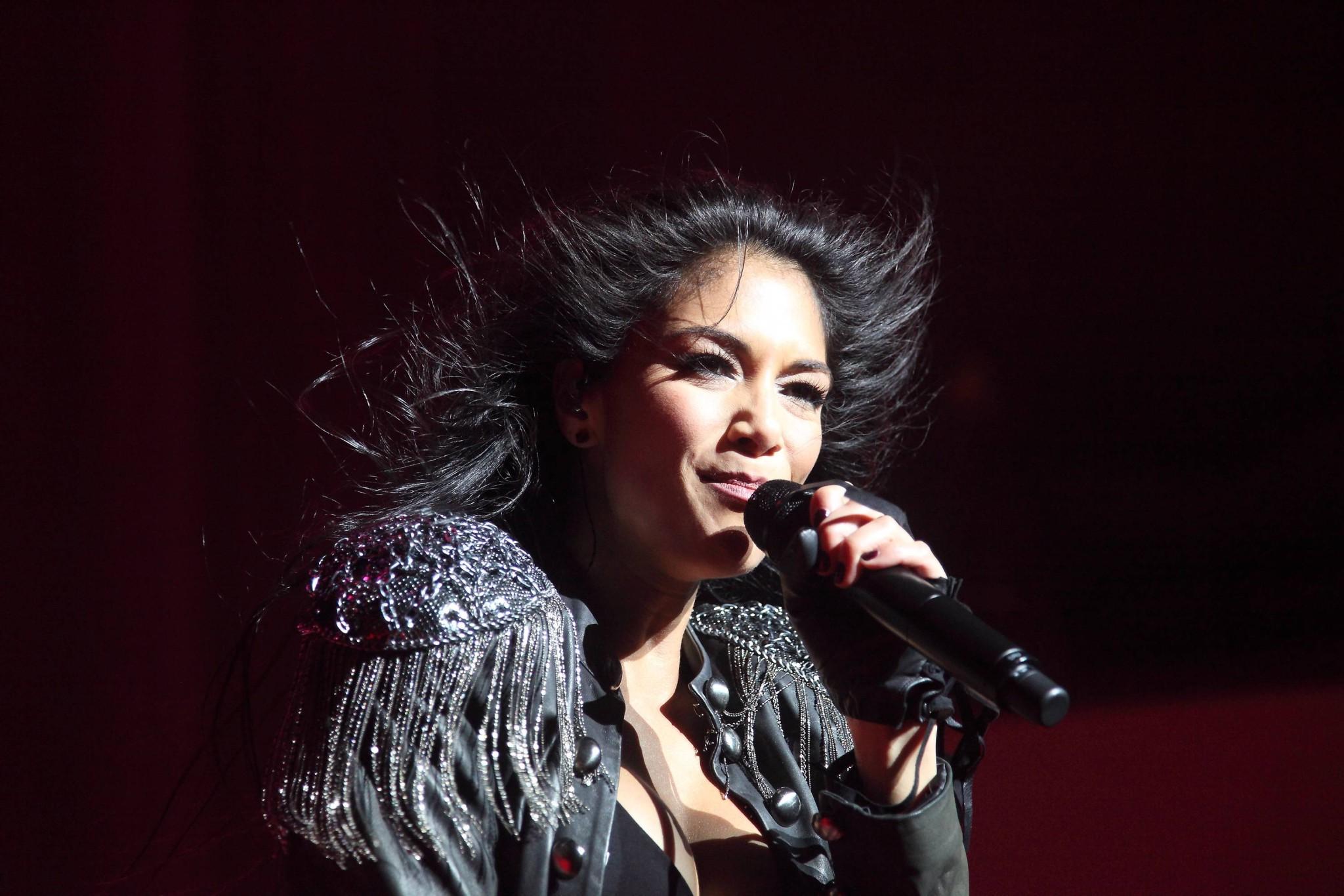 16P Nicole Scherzinger in boots  pantyhose performing Waterfront Hall in Belfast