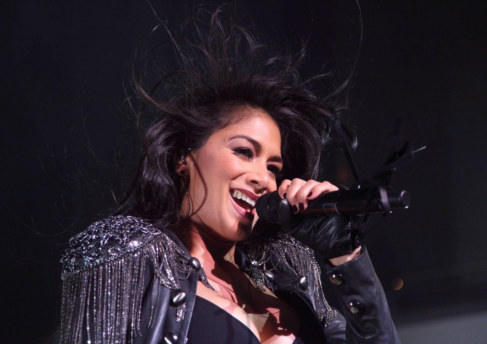 16P Nicole Scherzinger in boots  pantyhose performing Waterfront Hall in Belfast