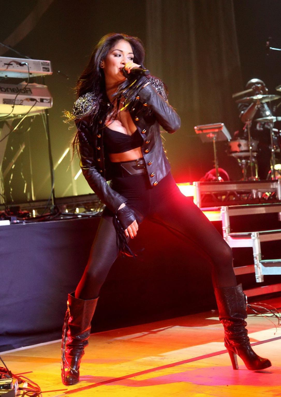 16P Nicole Scherzinger in boots  pantyhose performing Waterfront Hall in Belfast