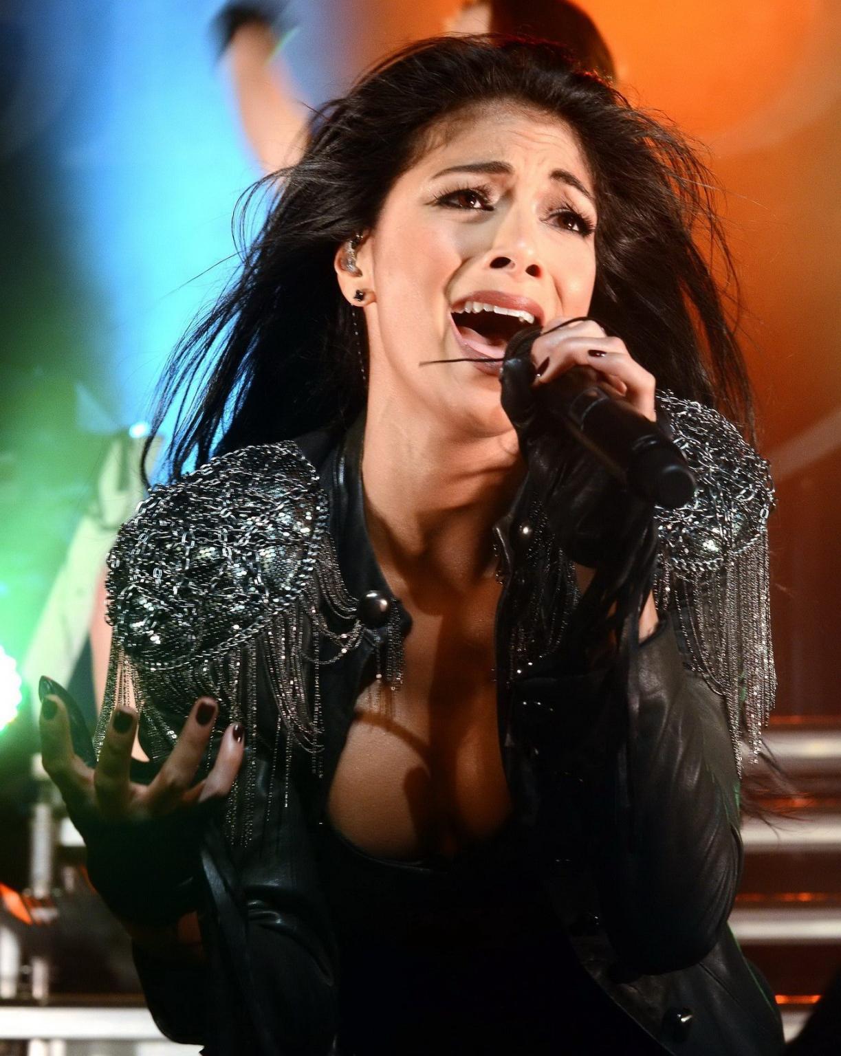16P Nicole Scherzinger in boots  pantyhose performing Waterfront Hall in Belfast