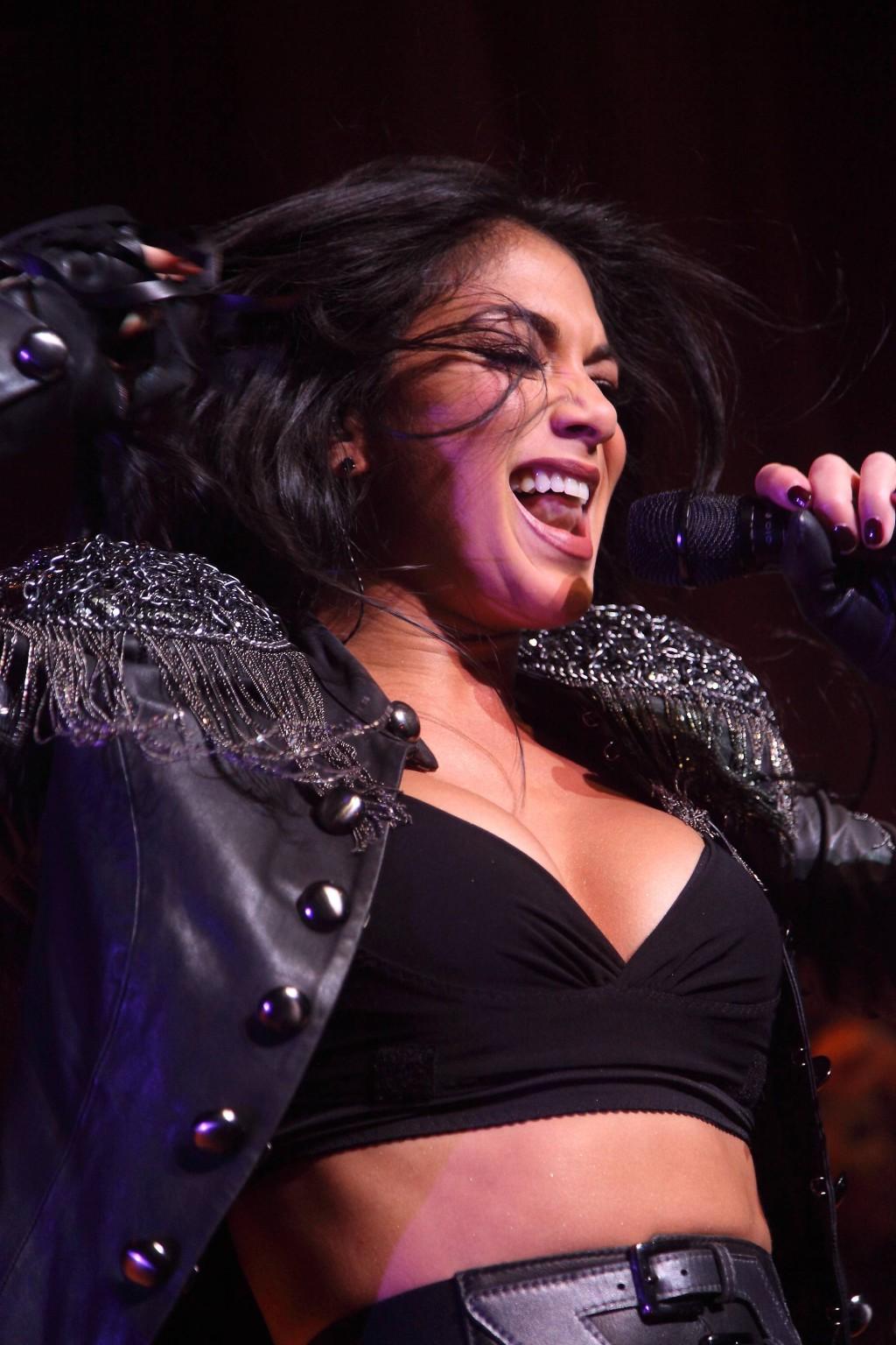 16P Nicole Scherzinger in boots  pantyhose performing Waterfront Hall in Belfast
