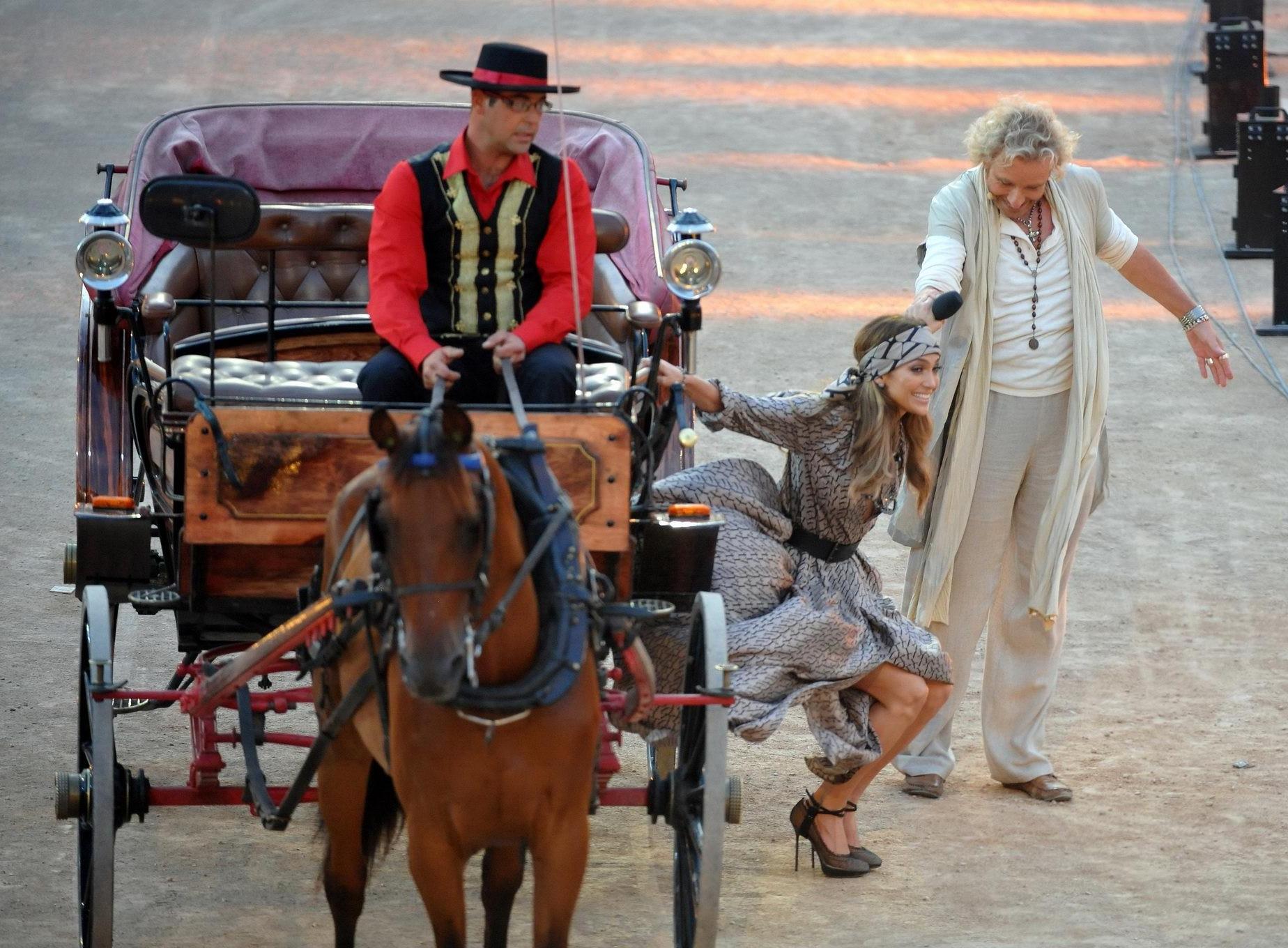 16P Jennifer Lopez boob slip on German 'Wetten Dass' TV show shooting in Palma de Ma