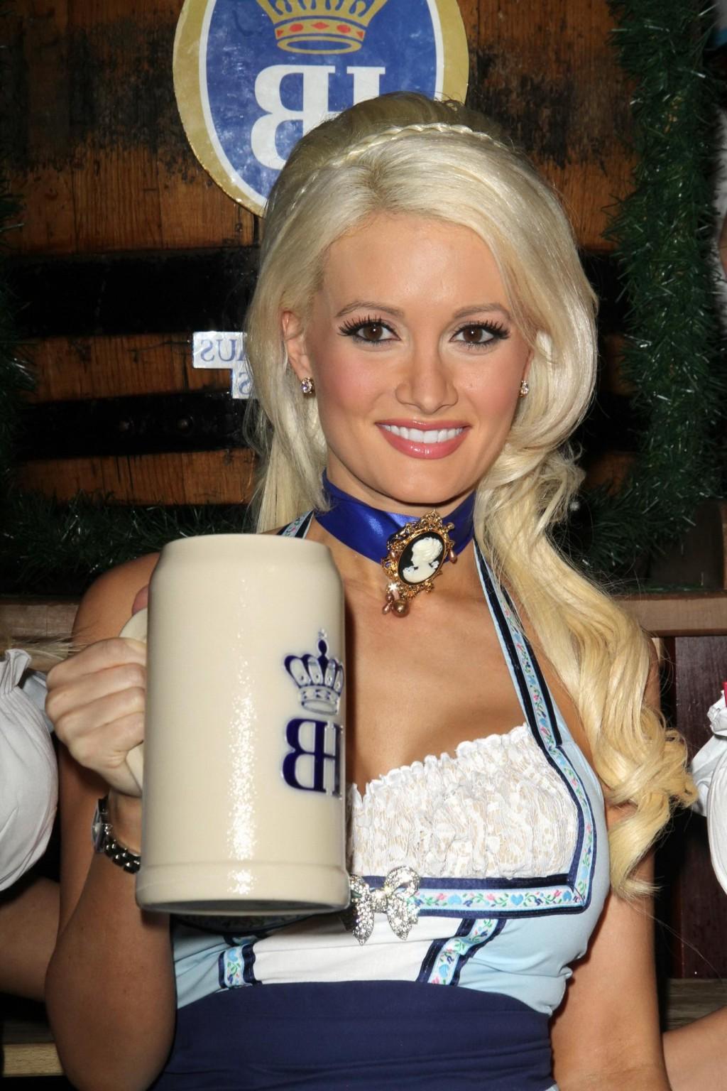 16P Holly Madison busty wearing skimpy German folkware at the Oktoberfest Keg at Hof
