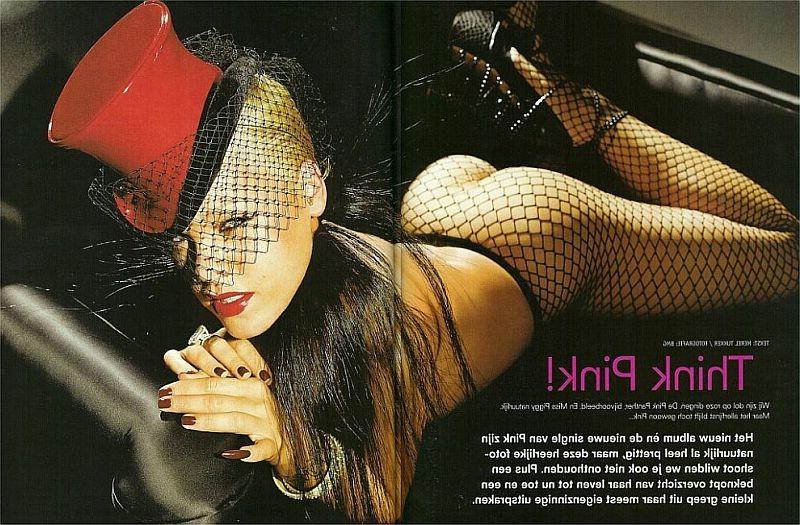 15P hardcore rocker Pink in several see thru dresses