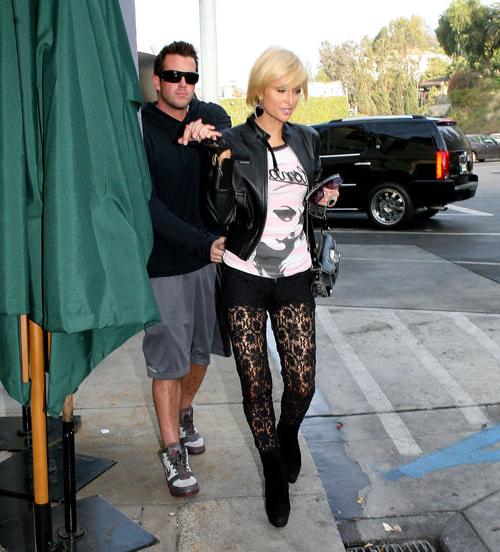 16P Paris Hilton looking very hot in sexy stockings on street