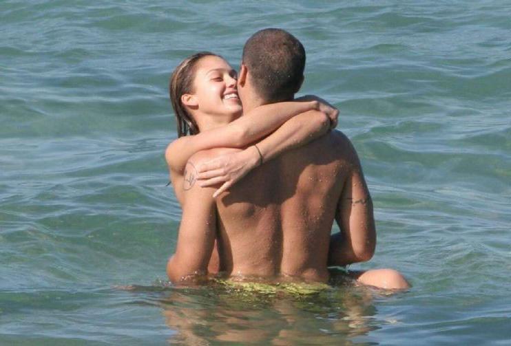 16P Jessica Alba having sex with guy in water and posing sexy