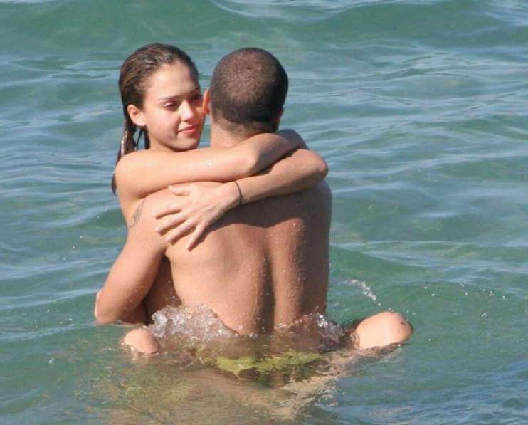 16P Jessica Alba having sex with guy in water and posing sexy