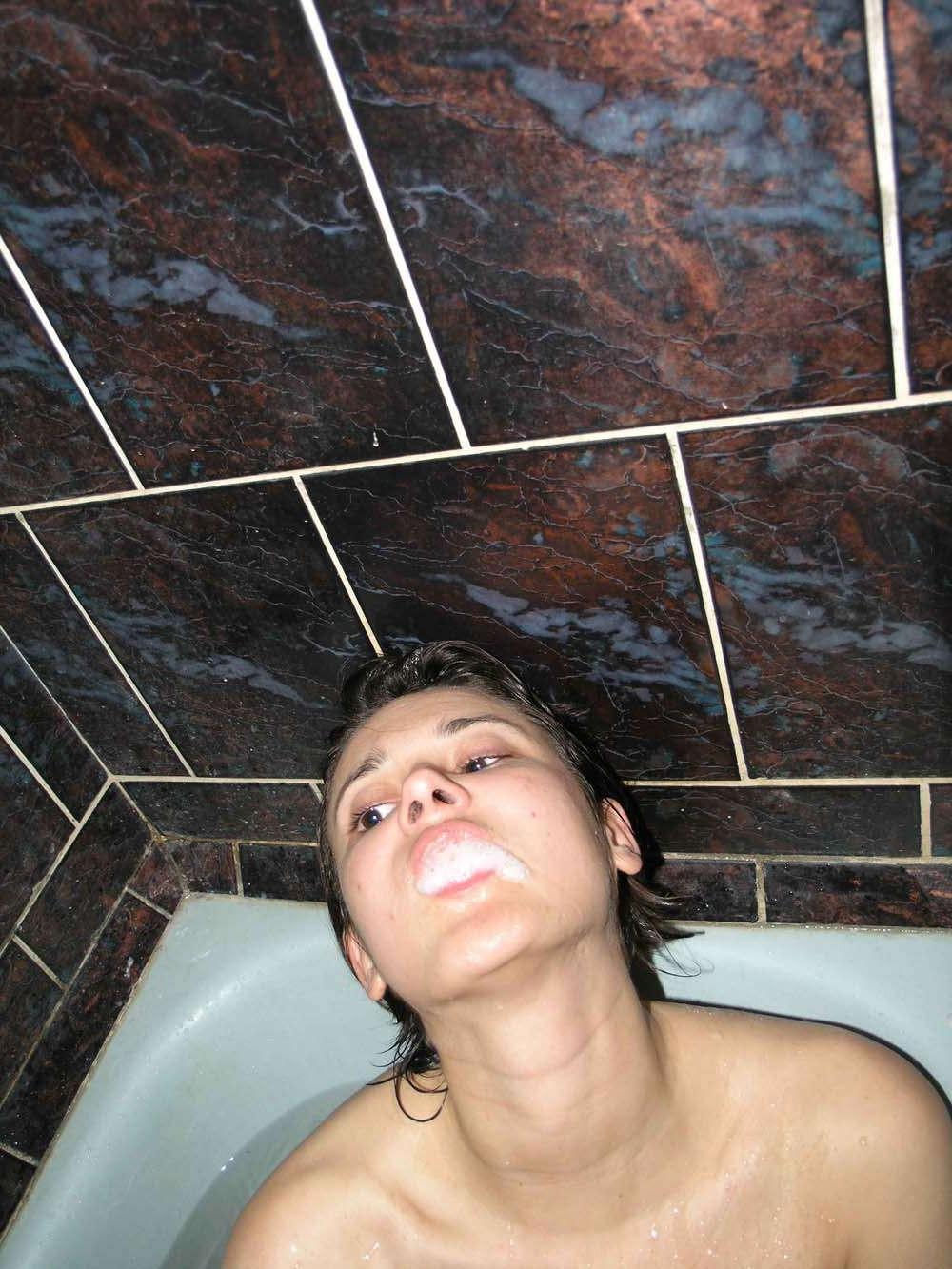 18P Heavy chested babe drowns in cum