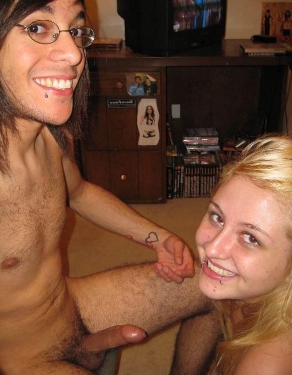 18P Hot tattooed and pierced chick sucks huge dick and got jizzed on her face