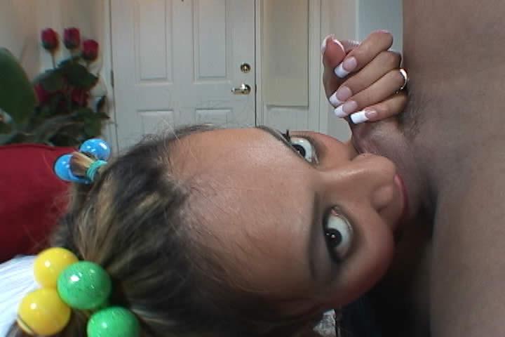 15P Pigtail Latina amateur Catalina gargles cum