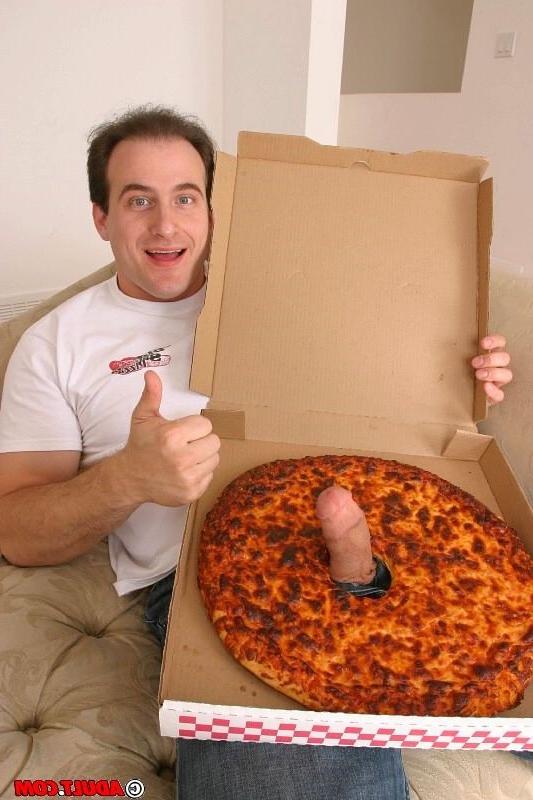 16P hungry chick eating cock through a pizza