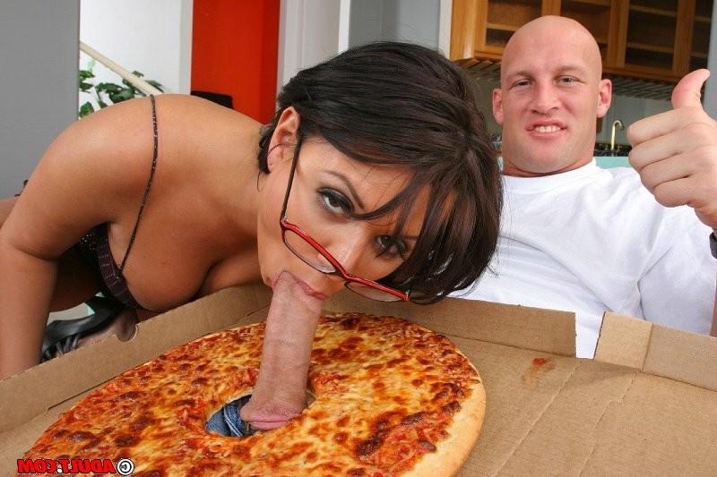 16P babe hungry for a big sausage pizza cock