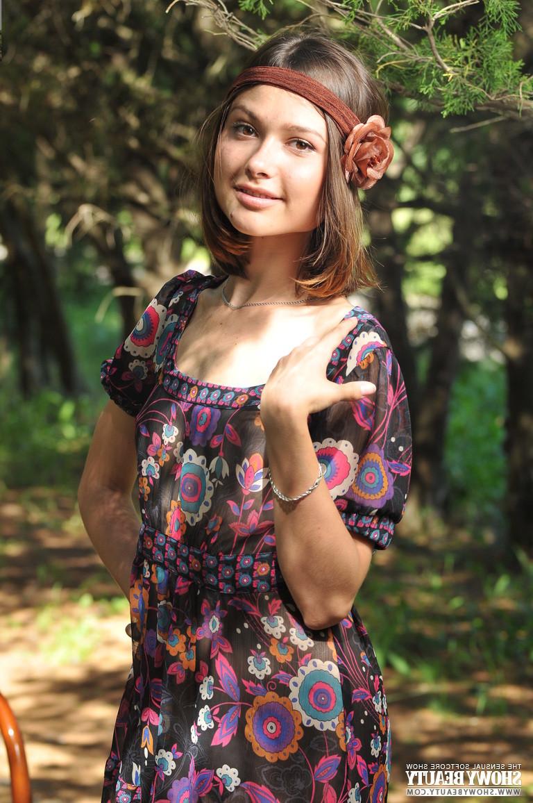 15P Skinny erotic teen showing off her perky tits