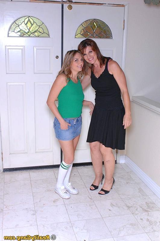 15P Two mature and young bitches dildoing each others sloppy slits