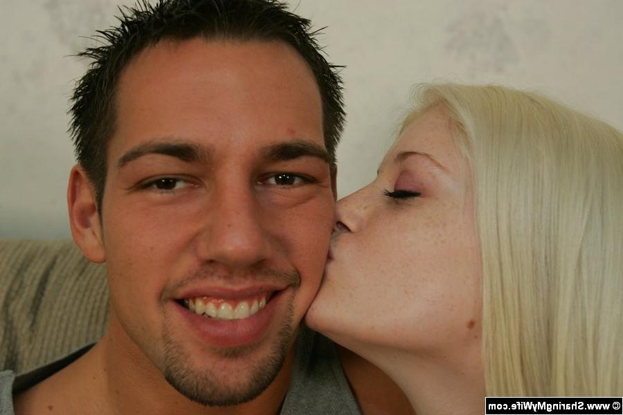 17P Stud shares his beautiful blonde horny wife with a stranger