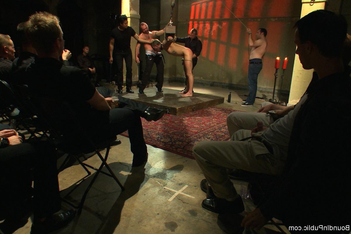 24P Slave gay gets tied up and fucked by group of gays