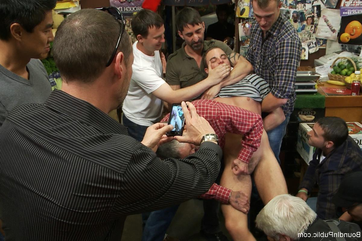 24P Slave gay gets tied up and fucked in public by group of gays