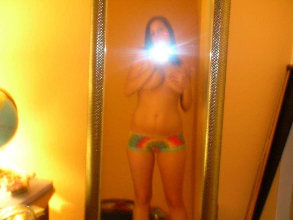 15P Brunette cutie nude teen with nice tits posing on camera