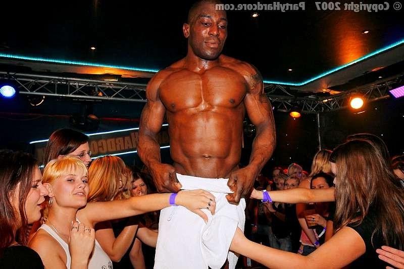 20P Girls are curious for a big black strippers dick at a party