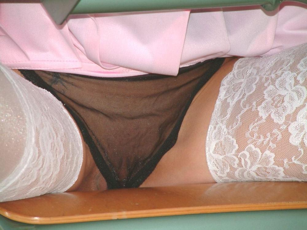 12P Nasty Trinity in white stockings as a schoolgirl