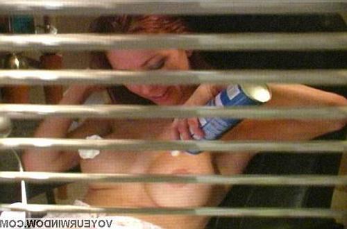 22P Brunette cybersex with whip cream