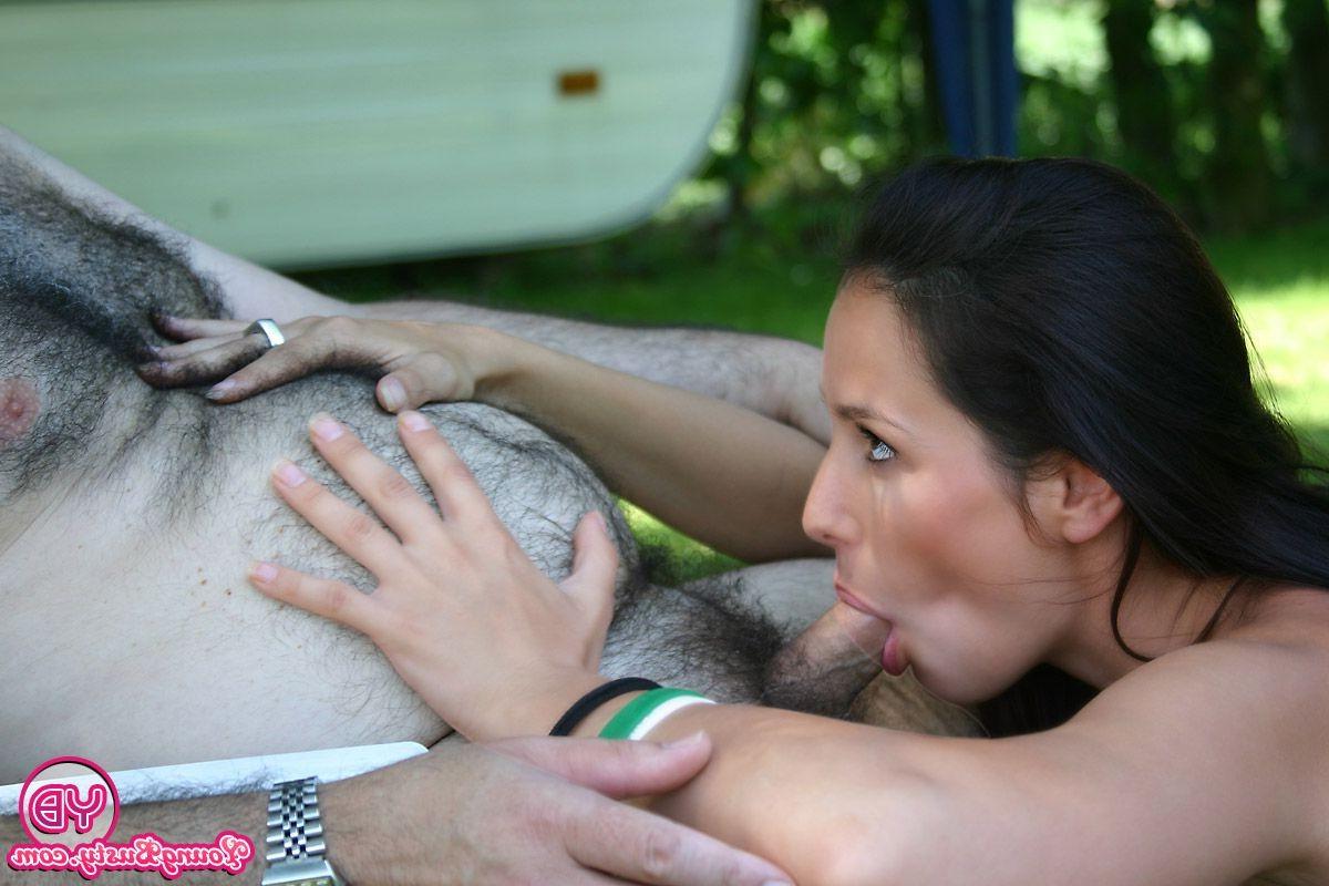 14P Horny old man ramming a willing teen on camping