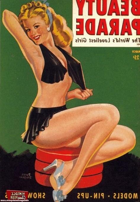 12P Several erotic vintage magazine cover babes getting naked