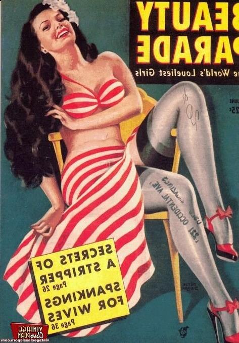 12P Several erotic vintage magazine cover babes getting naked
