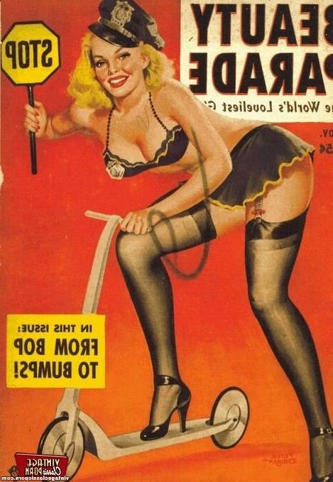 12P Several erotic vintage magazine cover babes getting naked