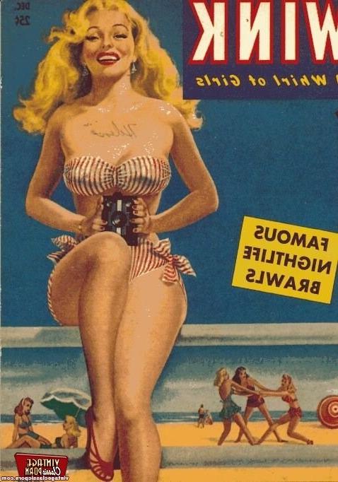 12P Several erotic vintage magazine cover babes getting naked