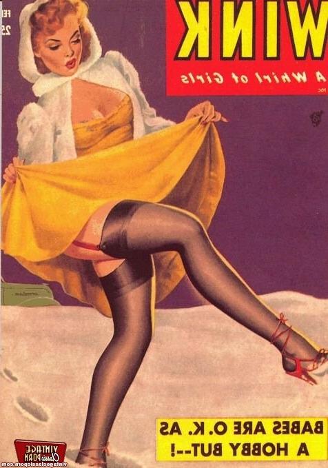 12P Several erotic vintage magazine cover babes getting naked