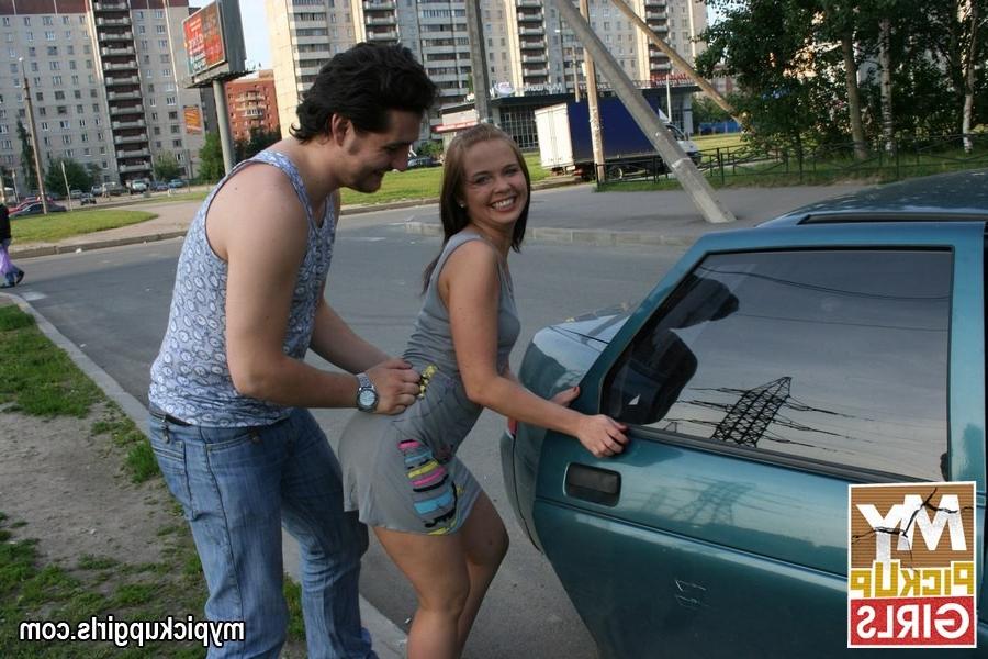 16P Nice lady met at the street and seduced to suck two cocks