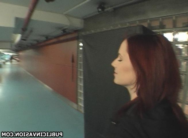 15P redheaded slutty chick sucks off a stranger for no good reason