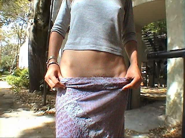 16P College Gal Flashes Lil Tits Outdoors on Campus