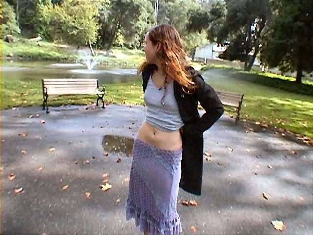 16P College Gal Flashes Lil Tits Outdoors on Campus