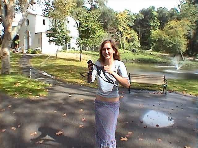16P College Gal Flashes Lil Tits Outdoors on Campus
