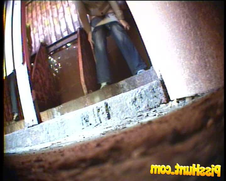 14P Two sexy girls peeing in front of perverted voyeur 