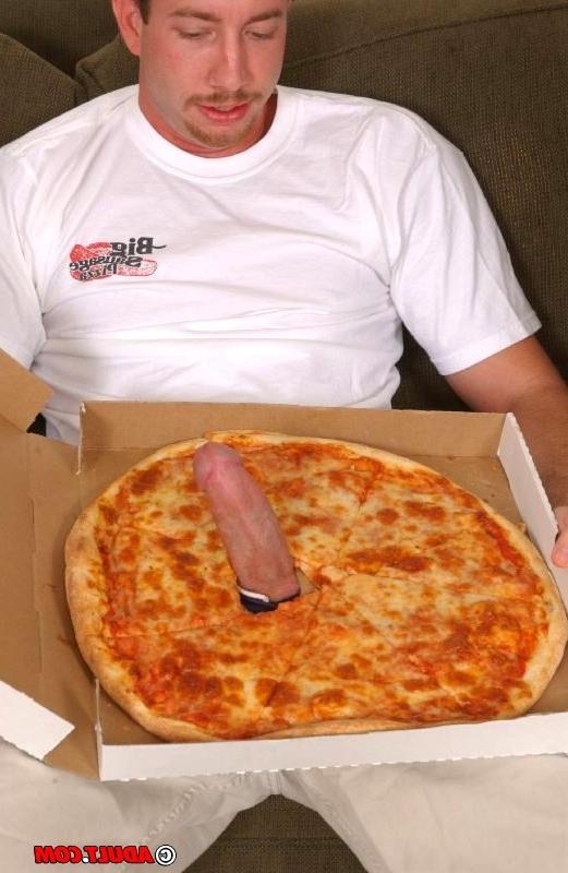 16P hungry chick eating cock through a pizza