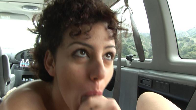 20P Short-haired hottie being muff-dived.,Backseat cutie licking off sweet smegma.,C