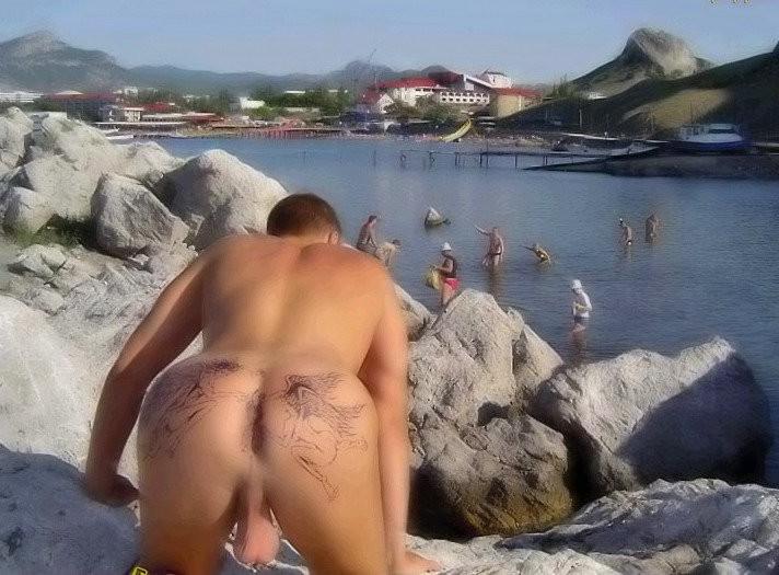 12P Nude nudists relaxing on the beach