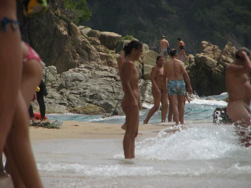 12P Nudists having fun on the beach