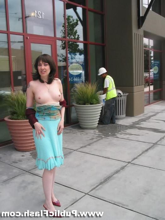 16P Exhibitionistic Eva Has Fun Flashing Her Cute Body For Workers
