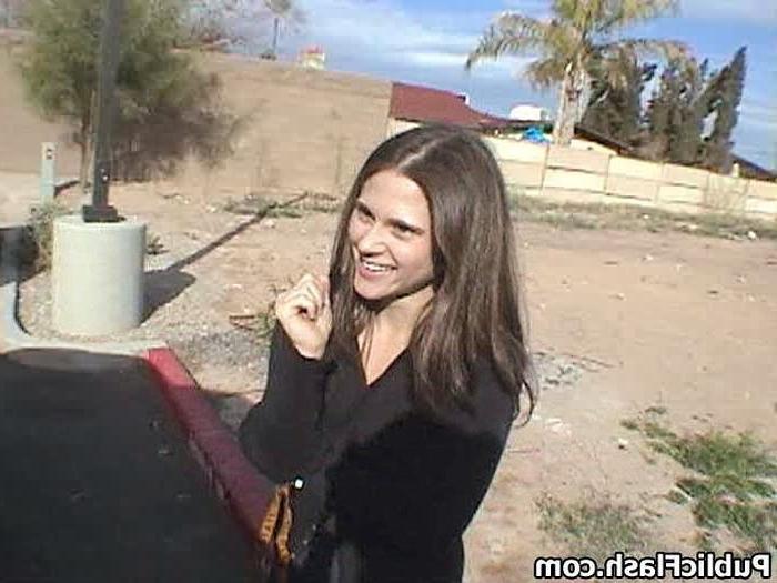 16P Daring Mini Tits Jenny Flashes It All Outdoors At Curb Side